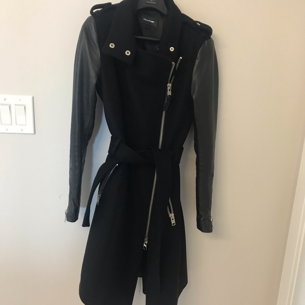 Mackage Leather Sleeve Jacket